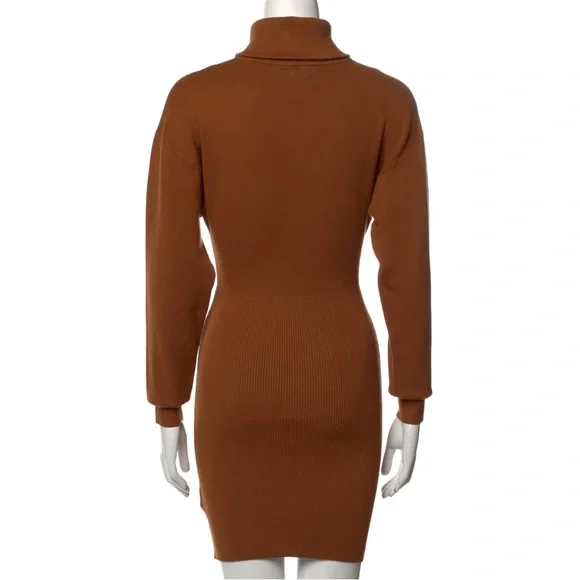A.L.C. Brown Long Sleeve Turtleneck Dress Small - Picture 2 of 4